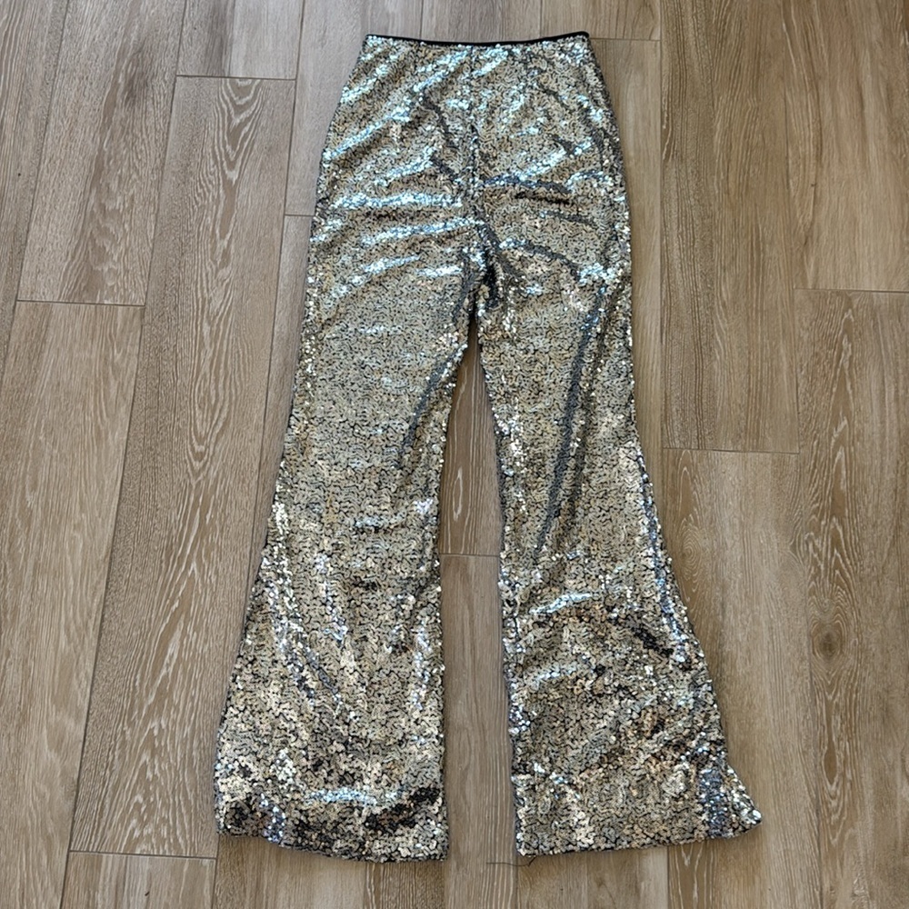 Altar'd State Black and Silver Sequin Pants S - Picture 10 of 10